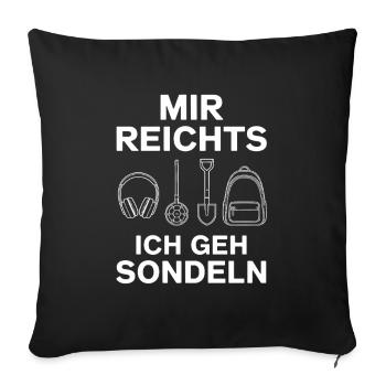 J’en ai assez, je vais sonder, chasseur de trésors - Housse de coussin décorative 45 x 45 cm - noir - Devant
