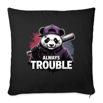 Gangster Panda Panda Panda Ours Pandas - Housse de coussin décorative 45 x 45 cm - noir - Devant