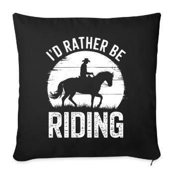 Chevaux Disant Sports Equestres Drôle Cheval Cadeau - Housse de coussin décorative 45 x 45 cm - noir - Devant