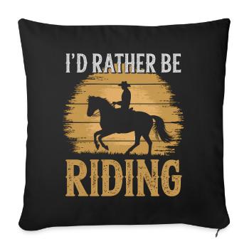 Chevaux Disant Sports Equestres Drôle Cheval Cadeau - Housse de coussin décorative 45 x 45 cm - noir - Devant