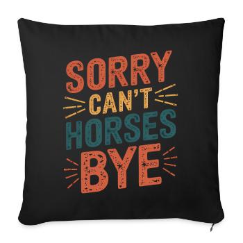 Chevaux Disant Sports Equestres Drôle Cheval Cadeau - Housse de coussin décorative 45 x 45 cm - noir - Devant