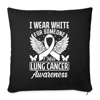 I Wear White for Someone I Miss White Ribbon Lung - Sofa pillowcase 17,3'' x 17,3'' (45 x 45 cm) - black - Front