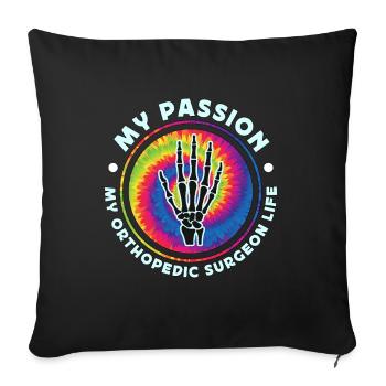 Chirurgien orthopédique Ma passion Ma physiothérapie - Housse de coussin décorative 45 x 45 cm - noir - Devant