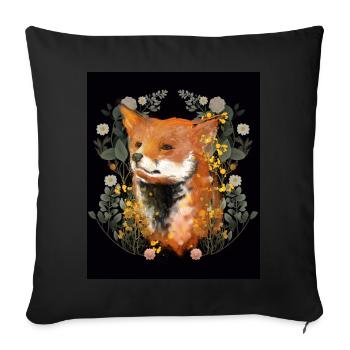 Renard Renards Renarde - Housse de coussin décorative 45 x 45 cm - noir - Devant