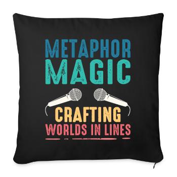 Poésie Slam Métaphore Magie Slam Poésie - Housse de coussin décorative 45 x 45 cm - noir - Devant