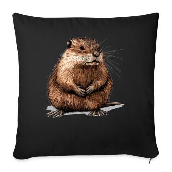 Rat musqué - Housse de coussin décorative 45 x 45 cm - noir - Devant