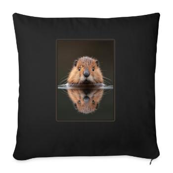 Rat musqué - Housse de coussin décorative 45 x 45 cm - noir - Devant