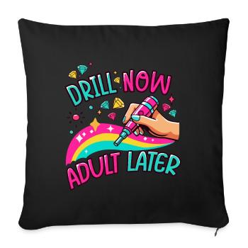 Peinture au diamant Artiste Drill Now Adult Later - Housse de coussin décorative 45 x 45 cm - noir - Devant