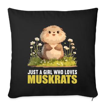 Rat musqué - Housse de coussin décorative 45 x 45 cm - noir - Devant