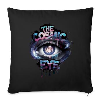 The Cosmic Eye Street Art Vision Cosmic - Sofa pillowcase 17,3'' x 17,3'' (45 x 45 cm) - black - Front
