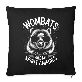 Wombat Disant Australie Drôle Wombats Cadeau - Housse de coussin décorative 45 x 45 cm - noir - Devant