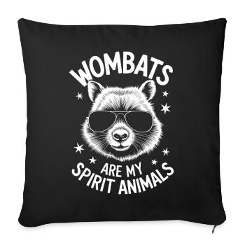 Wombat Disant Australie Drôle Wombats Cadeau - Housse de coussin décorative 45 x 45 cm - noir - Devant