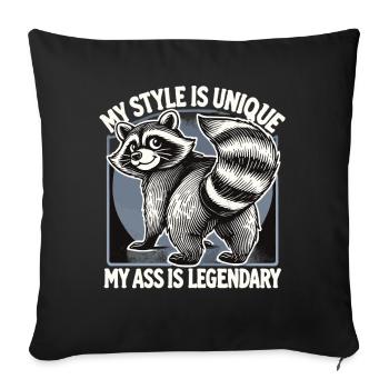 Dicton laveur - Mon style est unique - Housse de coussin décorative 45 x 45 cm - noir - Devant