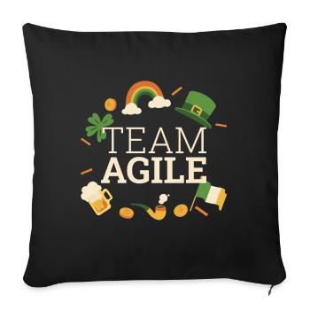 Team Agile St Patricks Day Scrum Master - Sofa pillowcase 17,3'' x 17,3'' (45 x 45 cm) - black - Front