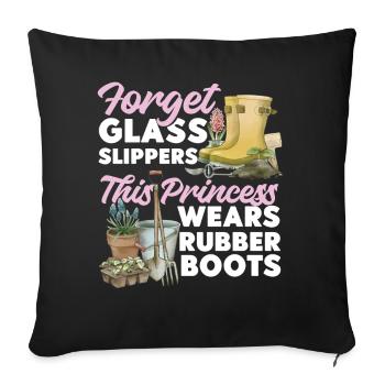 Amateur de plantes jardinier fille femelle - Housse de coussin décorative 45 x 45 cm - noir - Devant