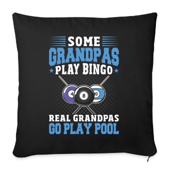 Real Grandpas Playing Billiards Pool - Sofa pillowcase 17,3'' x 17,3'' (45 x 45 cm) - black - Front