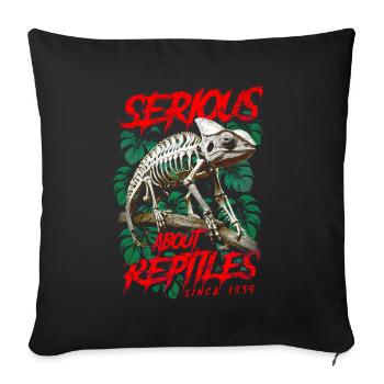Ernsthaft über Reptilien Reptile Keeper Geboren 1939 - Sofakissenbezug 45 x 45 cm - Schwarz - Vorne