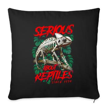 Ernsthaft über Reptilien Reptile Keeper Geboren 1934 - Sofakissenbezug 45 x 45 cm - Schwarz - Vorne
