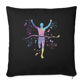 Marathon Runners Run Finisher Marathon - Sofa pillowcase 17,3'' x 17,3'' (45 x 45 cm) - black - Front