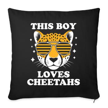 Guépard disant Afrique Drôle Cadeau de guépard - Housse de coussin décorative 45 x 45 cm - noir - Devant