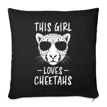 Cheetah Saying Africa Funny Cheetah Gift - Sofa pillowcase 17,3'' x 17,3'' (45 x 45 cm) - black - Front