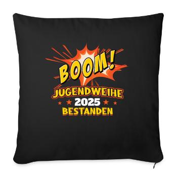 Jugendweihe 2025 Mädchen Junge - Sofakissenbezug 45 x 45 cm - Schwarz - Vorne