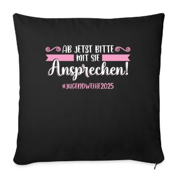 Jugendweihe 2025 Mädchen Junge - Sofakissenbezug 45 x 45 cm - Schwarz - Vorne