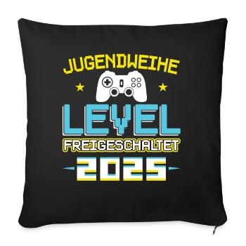 Youth Consecration 2025 Girl Boy - Sofa pillowcase 17,3'' x 17,3'' (45 x 45 cm) - black - Front
