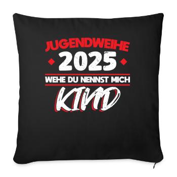 Youth Consecration 2025 Girl Boy - Sofa pillowcase 17,3'' x 17,3'' (45 x 45 cm) - black - Front