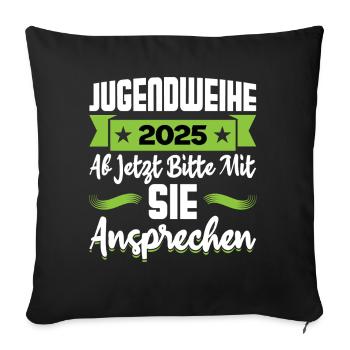 Jugendweihe 2025 Mädchen Junge - Sofakissenbezug 45 x 45 cm - Schwarz - Vorne
