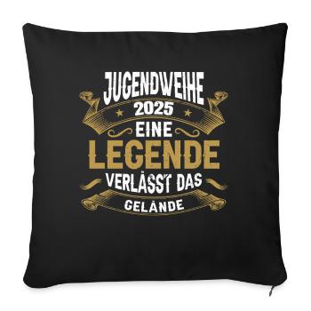 Youth Consecration 2025 Girl Boy - Sofa pillowcase 17,3'' x 17,3'' (45 x 45 cm) - black - Front