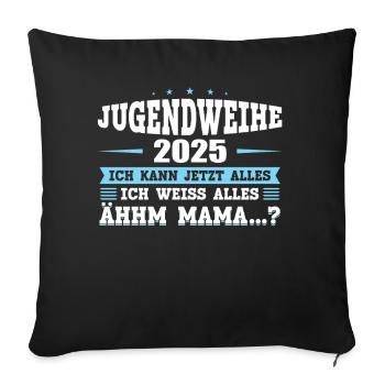 Jugendweihe 2025 Mädchen Junge - Sofakissenbezug 45 x 45 cm - Schwarz - Vorne