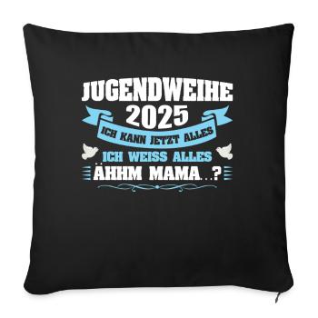 Youth Consecration 2025 Girl Boy - Sofa pillowcase 17,3'' x 17,3'' (45 x 45 cm) - black - Front