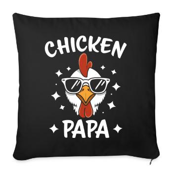 Poulet Disant Coq Fermier Drôle Poulet Cadeau - Housse de coussin décorative 45 x 45 cm - noir - Devant