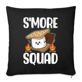 Smore Squad Craquelins Graham à la guimauve drôle - Housse de coussin décorative 45 x 45 cm - noir - Devant
