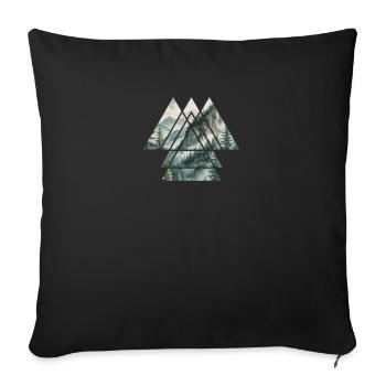 Triangular Mountain Vista - Sofa pillowcase 17,3'' x 17,3'' (45 x 45 cm) - black - Front