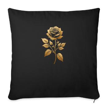 Gold Rose Elegance - Sofa pillowcase 17,3'' x 17,3'' (45 x 45 cm) - black - Front