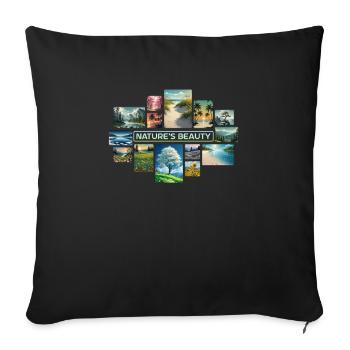 Nature's Beauty Collage - Sofa pillowcase 17,3'' x 17,3'' (45 x 45 cm) - black - Front