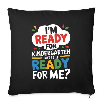 Funny Kindergarten Start Saying - Sofa pillowcase 17,3'' x 17,3'' (45 x 45 cm) - black - Front