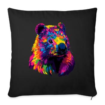 Wombat Australia Marsupial Cute Wombat - Sofa pillowcase 17,3'' x 17,3'' (45 x 45 cm) - black - Front