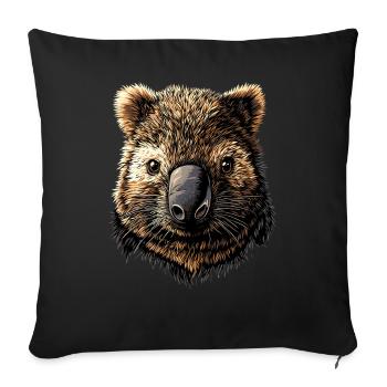Wombat Australia Marsupial Cute Wombat - Sofa pillowcase 17,3'' x 17,3'' (45 x 45 cm) - black - Front