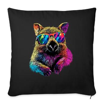 Wombat Australia Marsupial Cute Wombat - Sofa pillowcase 17,3'' x 17,3'' (45 x 45 cm) - black - Front