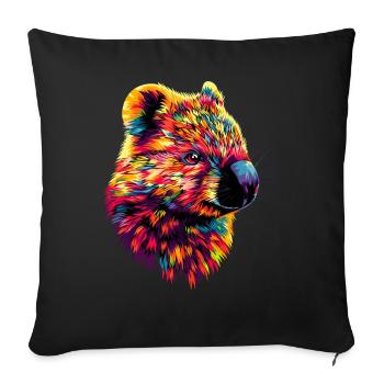 Wombat Australia Marsupial Cute Wombat - Sofa pillowcase 17,3'' x 17,3'' (45 x 45 cm) - black - Front