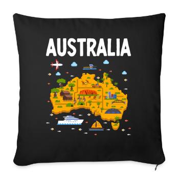 Lustig Australien Ayers Rock Aboriginal Australier - Sofakissenbezug 45 x 45 cm - Schwarz - Vorne