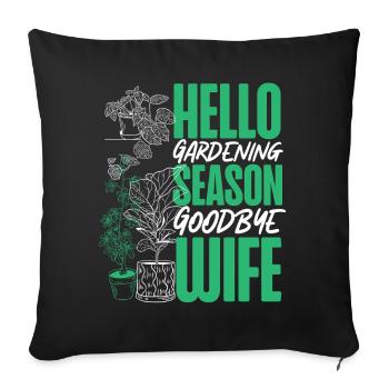 Amoureux des plantes Jardinage Mari Femme - Housse de coussin décorative 45 x 45 cm - noir - Devant