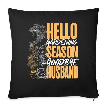 Amoureux des plantes Jardinage Mari Femme - Housse de coussin décorative 45 x 45 cm - noir - Devant