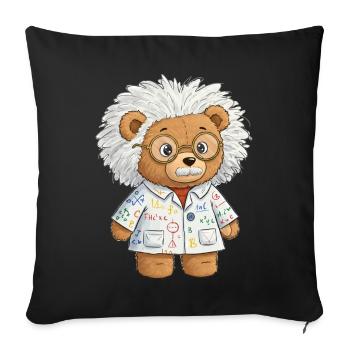 Teddy Bear Scientist - Sofa pillowcase 17,3'' x 17,3'' (45 x 45 cm) - black - Front