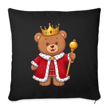 Teddy Bear King - Sofa pillowcase 17,3'' x 17,3'' (45 x 45 cm) - black - Front