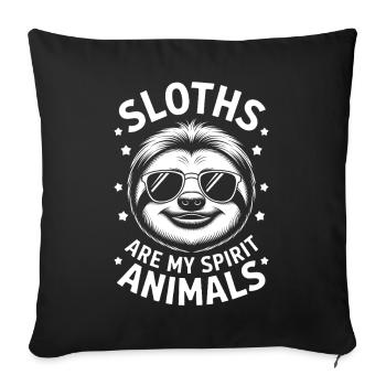 Sloth Saying, Sloths, Funny, Sloth Gift - Sofa pillowcase 17,3'' x 17,3'' (45 x 45 cm) - black - Front