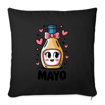 Mayo, Sweet Bottle Motif with Hearts and Bow - Sofa pillowcase 17,3'' x 17,3'' (45 x 45 cm) - black - Front